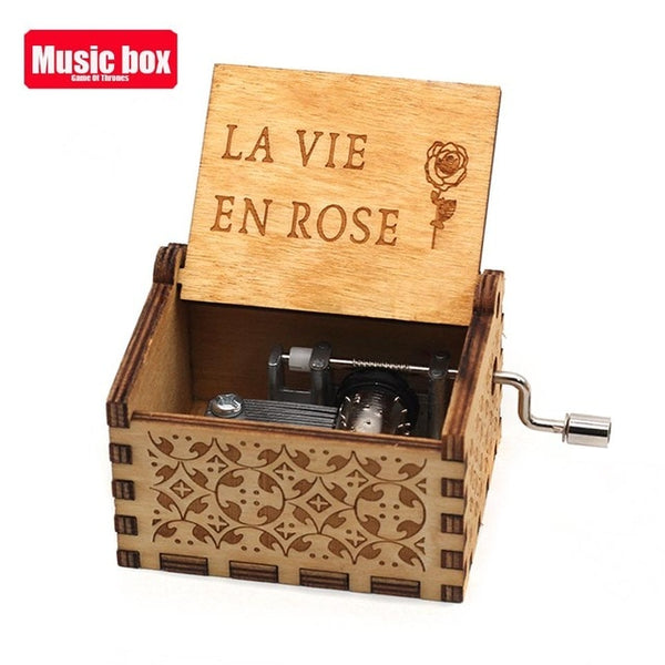 Wooden Hand Crank Music Box - Queen