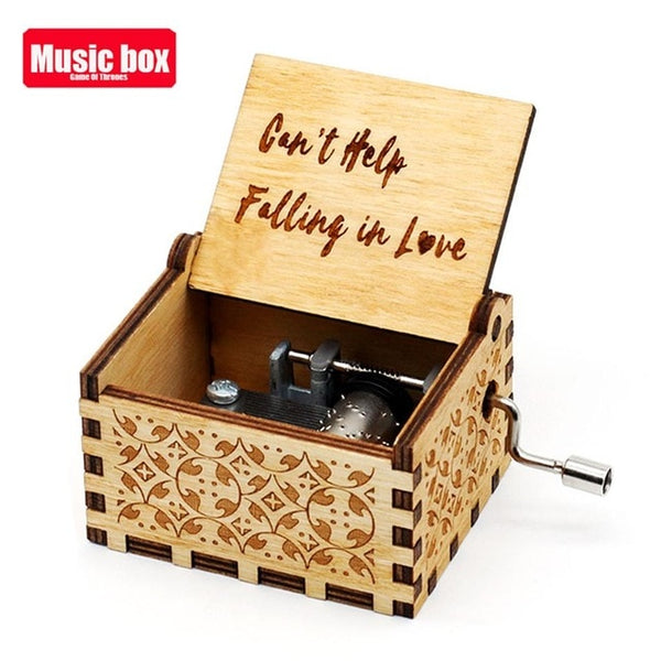 Wooden Hand Crank Music Box - Queen