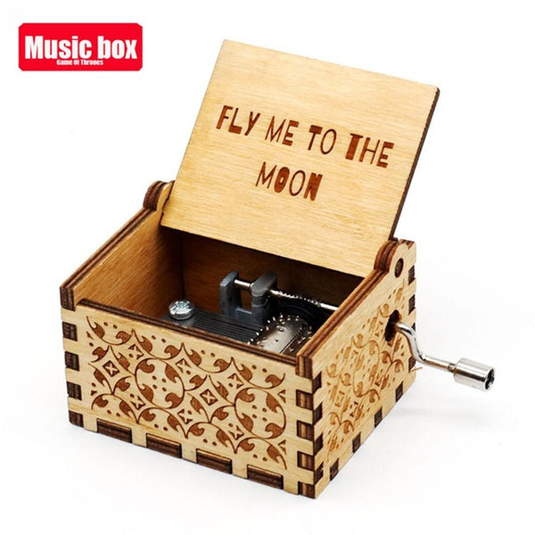 Wooden Hand Crank Music Box - Queen