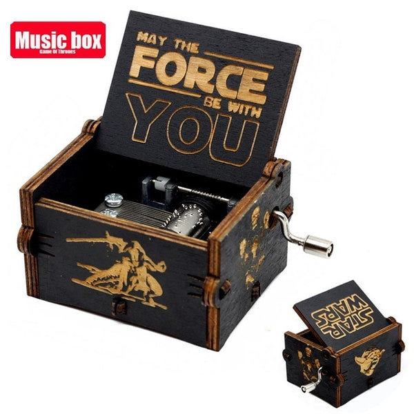 Wooden Hand Crank Music Box - Queen