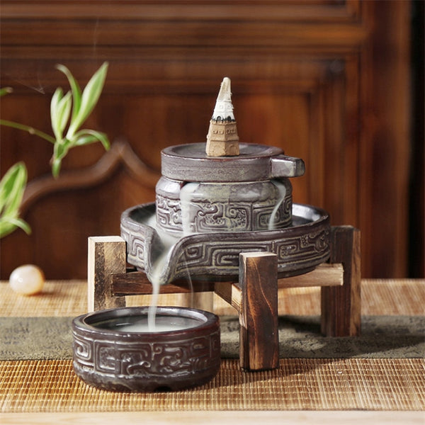 Ceramic Retro Ceramic Backflow Incense Burner Waterfall