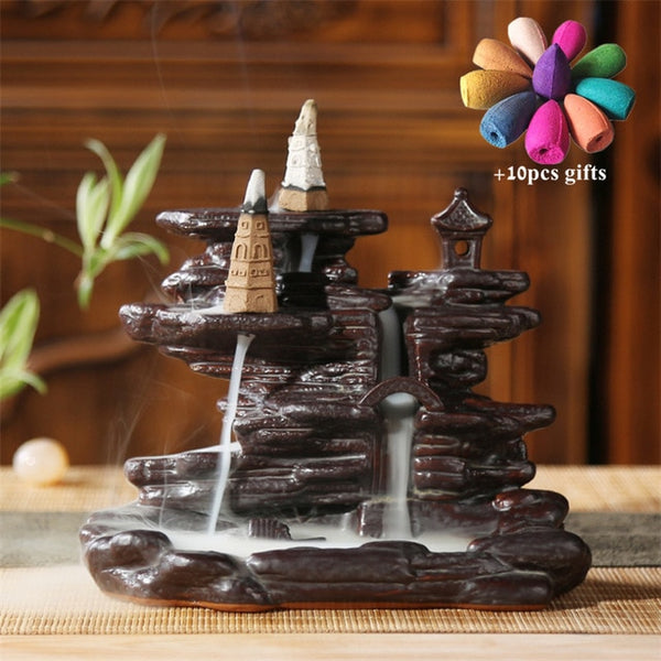 Ceramic Retro Ceramic Backflow Incense Burner Waterfall