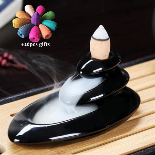 Ceramic Retro Ceramic Backflow Incense Burner Waterfall