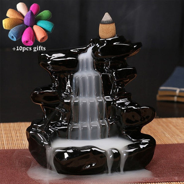 Ceramic Retro Ceramic Backflow Incense Burner Waterfall