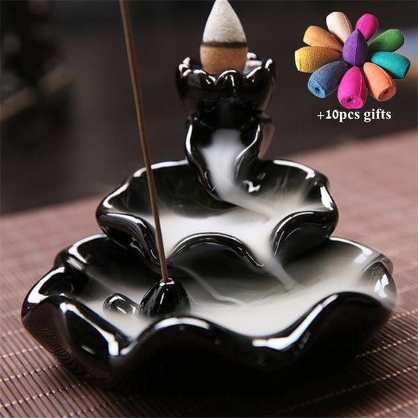 Ceramic Retro Ceramic Backflow Incense Burner Waterfall