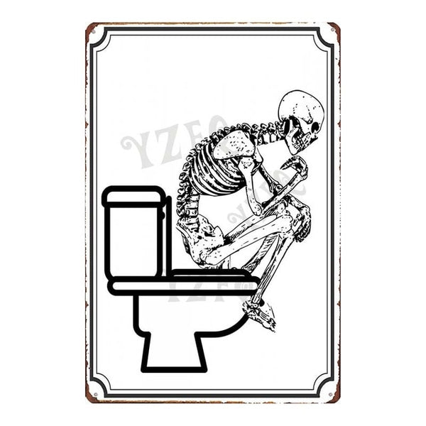 Metal Vintage Funny Toilets Tin