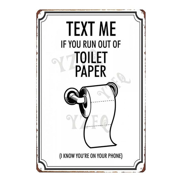 Metal Vintage Funny Toilets Tin