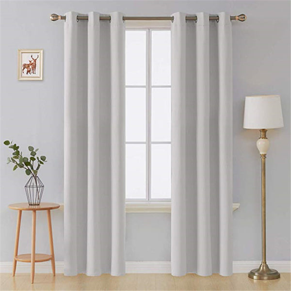 White Thermal Insulated Blackout Curtains