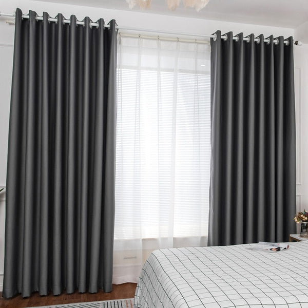 Modern Minimalist Curtain Black Silk