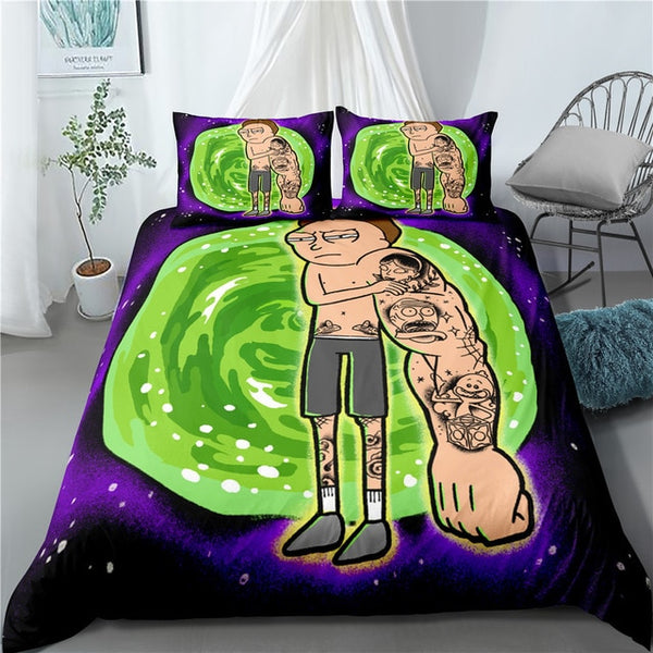 Quilt Rick and Morty Bedding Set