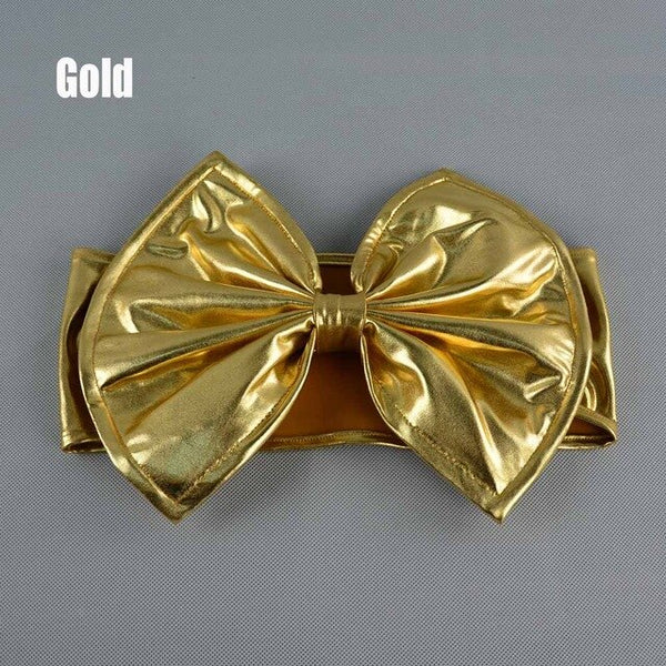 Luxury Gold/Silver Metallic Spandex Bow