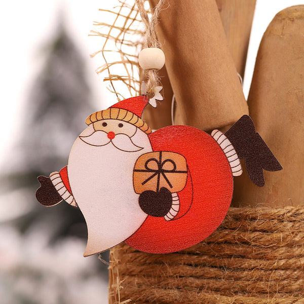 Cartoon Wooden Flying Santa Claus 2pcs