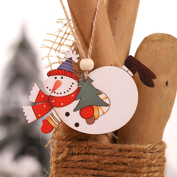 Cartoon Wooden Flying Santa Claus 2pcs