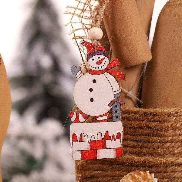 Cartoon Wooden Flying Santa Claus 2pcs