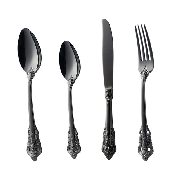 Flatware Set Retro Cutlery Set 24 Pieces