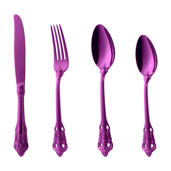 Flatware Set Retro Cutlery Set 24 Pieces