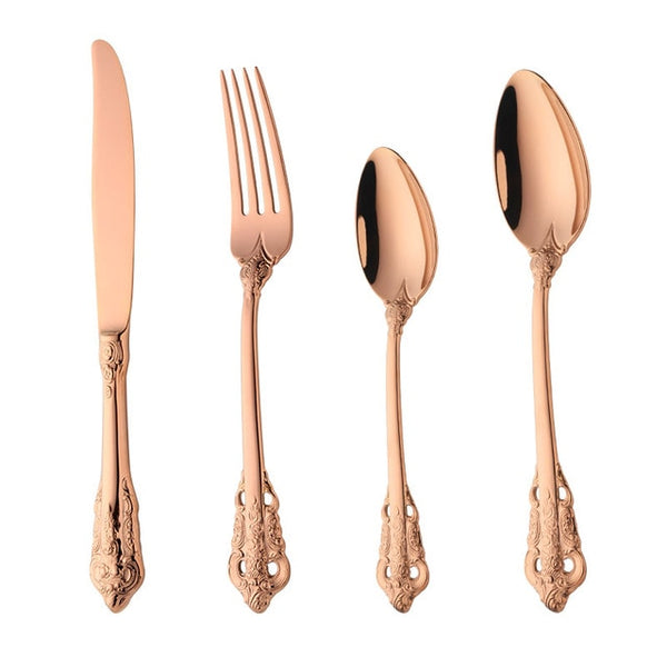 Flatware Set Retro Cutlery Set 24 Pieces